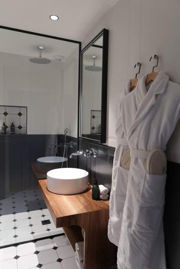 Salle de bain de la Chambre Supérieure Vue Parc
